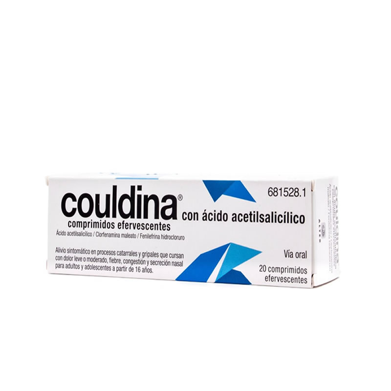 COULDINA CON ACIDO ACETILSALICILICO 500 MG/2 MG/7,5 MG 20 COMPRIMIDOS EFERVESCENTES