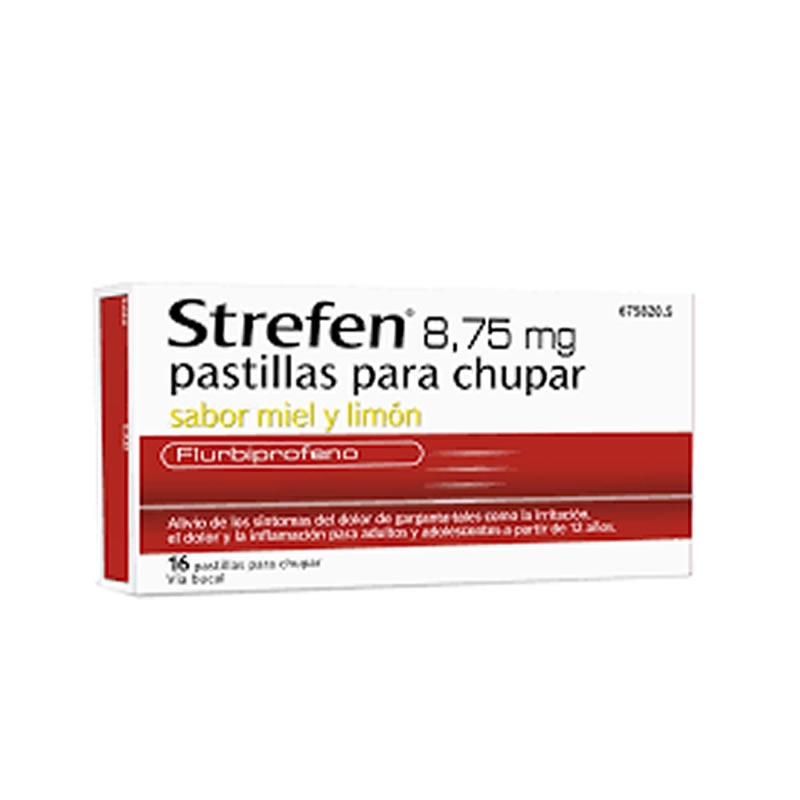 STREFEN 8,75 MG 16 PASTILLAS PARA CHUPAR (SABOR MIEL Y LIMON)