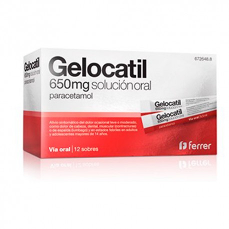 GELOCATIL 650 MG 12 SOBRES SOLUCION ORAL